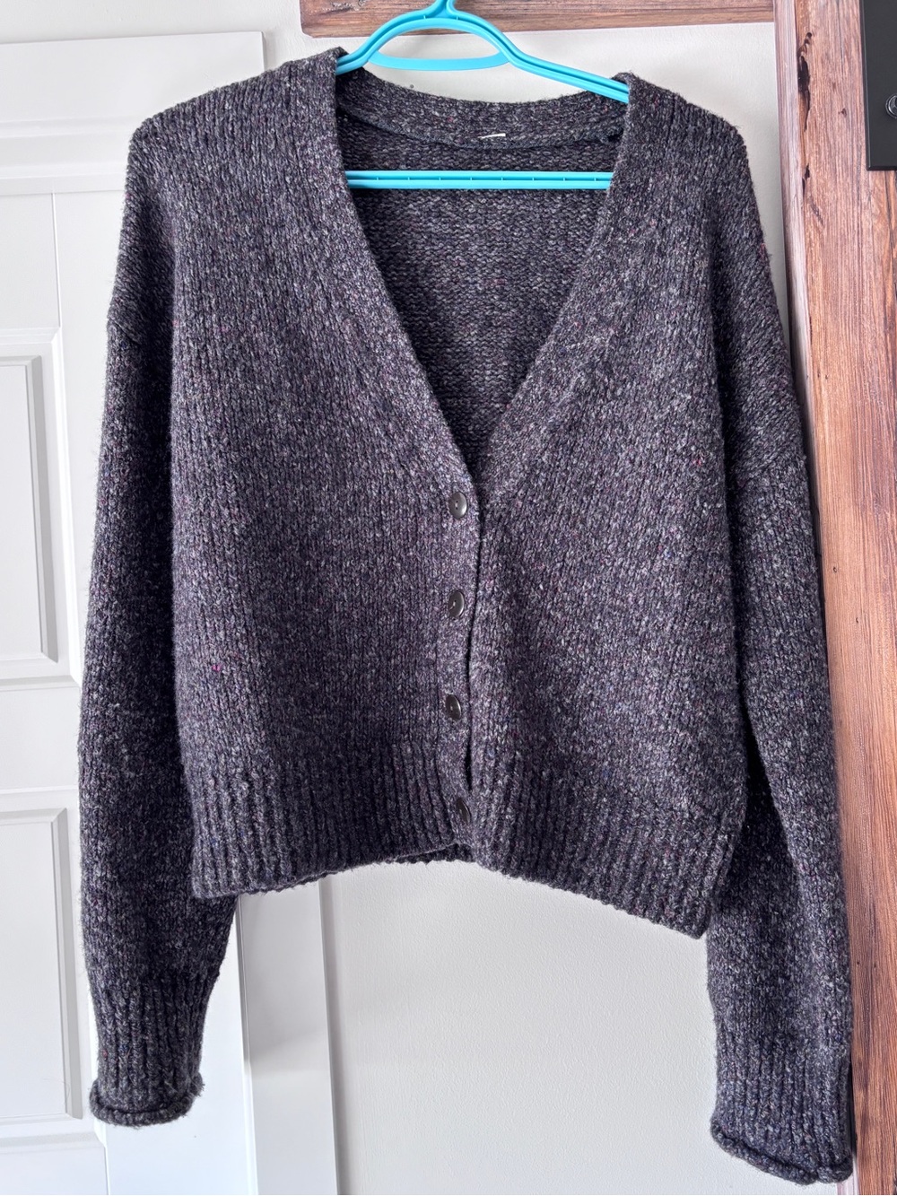 LULULEMON- Wool-Blend Button-
Up Cardigan - Heathered graphite grey